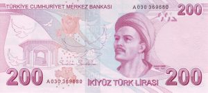 200 turkish lira back